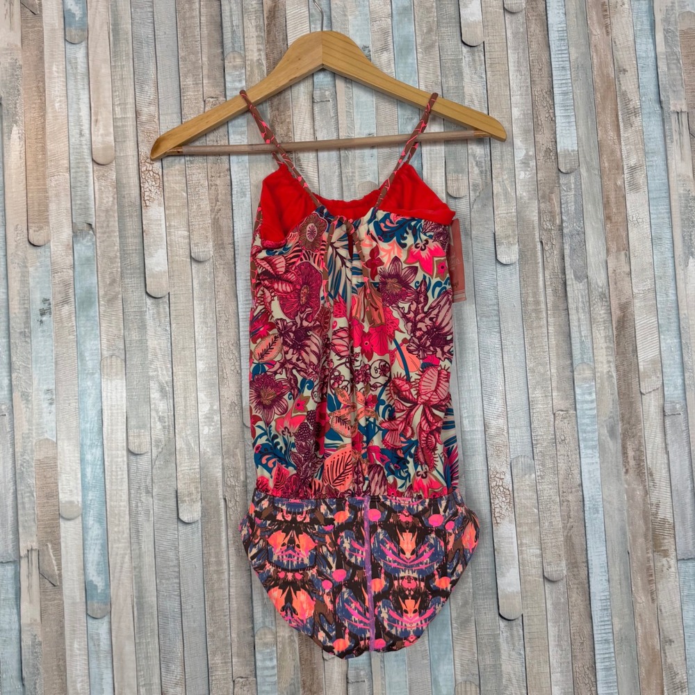 New Maaji Girls Blouson One Piece Swimsuit Tropical Floral Mixed Print Bright 16 - Picture 4 of 9